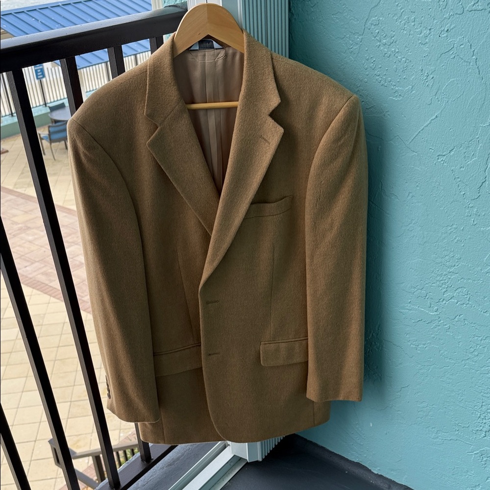 Joseph & Feiss international 42L tan camel hair Blazer sport coat jacket